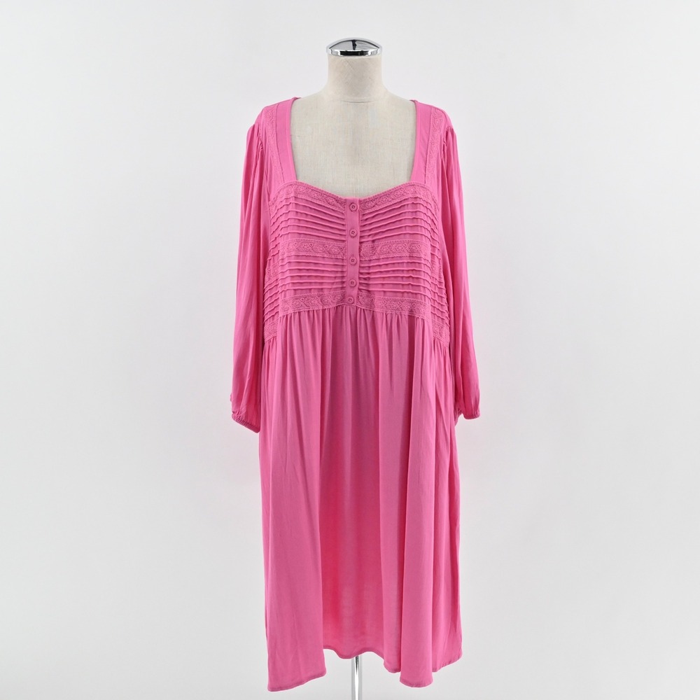 Torrid Mini Slub Pintuck Neck Skater Dress Size 3X Sleeve Square Neck‎ Romantic
